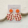 Orange Pumpkin and Red Leaf Printed Acrylic Imitation Ceramic Textured Earrings