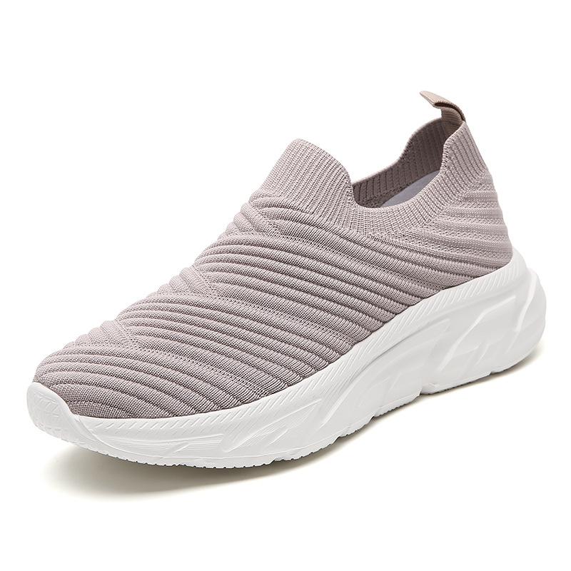 

New women s fly-woven sports women s shoes solid color fashionable versatile casual large size 44