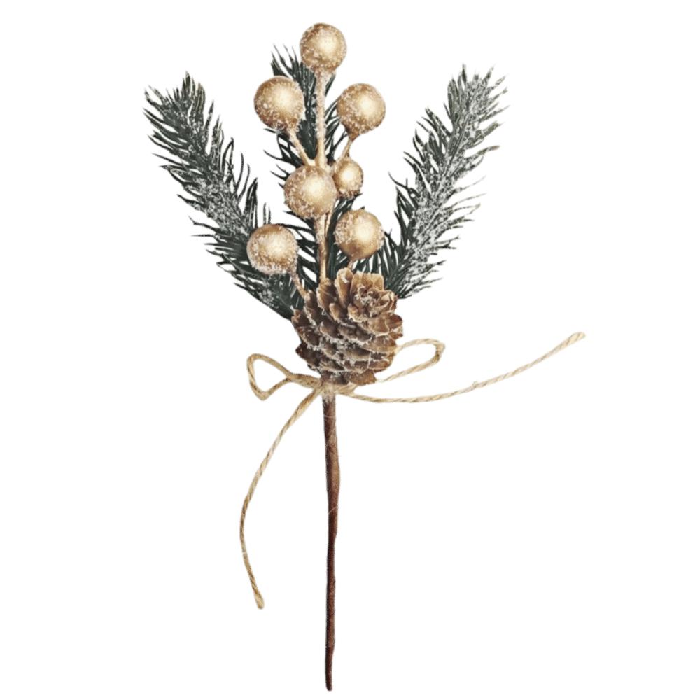 Snowflake Christmas Decoration Pine Cone Christmas Berry Lifelike Artificial Pine Branch Home