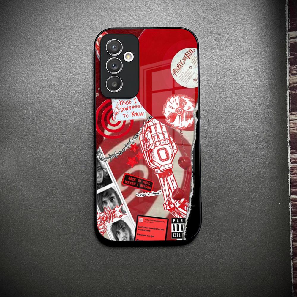 P-Pierce The Veil Band Handyhülle Glas Für Samsung Galaxy S26 S23 S25 S24 S21 S22 S20 Ultra Fe Plus A34 A15 A14 Hülle