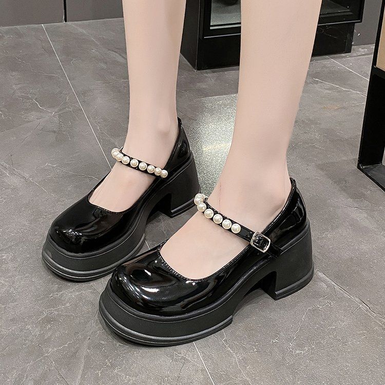 

Французская повседневная кожаная обувь женская осень 2025 новая платформа-маффин Мэри Джейн одинарная обувь с юбкой Xiaoxiangfeng 35