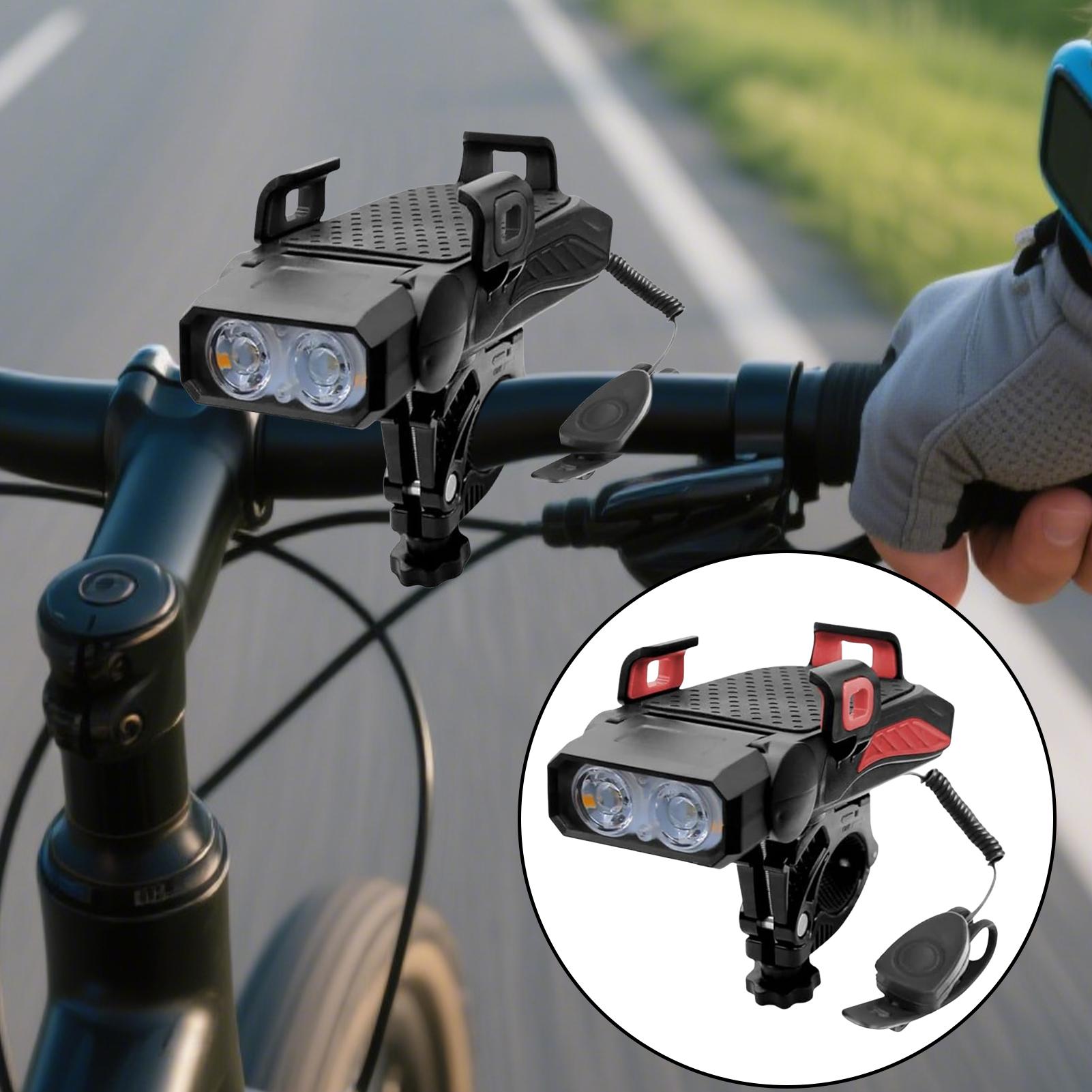

Bike Phone Holder Shockproof Bike Front Light Phone Bracket 360 Degree Adjustable Cycling Front Lamp For Travel Camping Outdoor