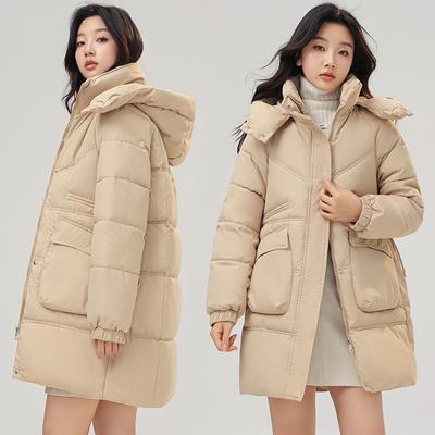 Women's Winter Long-length Padded Coat, Thick and Warm, Loose-fitting Hooded Jacket, Stylish Fashion Outerwear