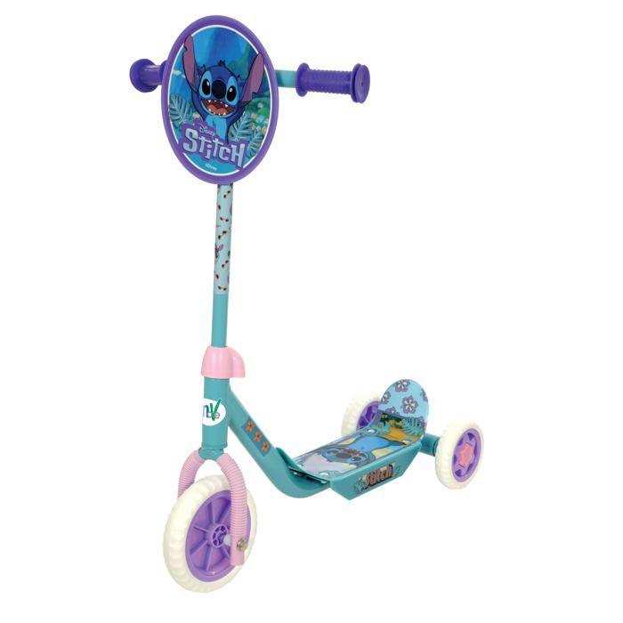 Trottinette enfant trois roues - Disney - Stitch Deluxe - Cadre en acier - Pneus EVA - Guidon réglable 64-74 cm - Bleu
