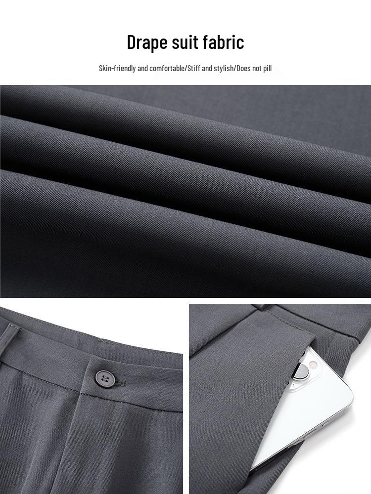 Women's Grey Wide-Leg High-Waisted Slimming Suit Pants for Spring/Autumn 2025