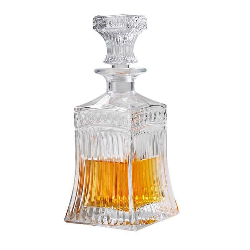 500-800Ml Elegant Whisky Wine Bottle Liquor Divider Thick Lead-Free Glass Wine Decanter Art Wine Set Distilled Beverage Pot