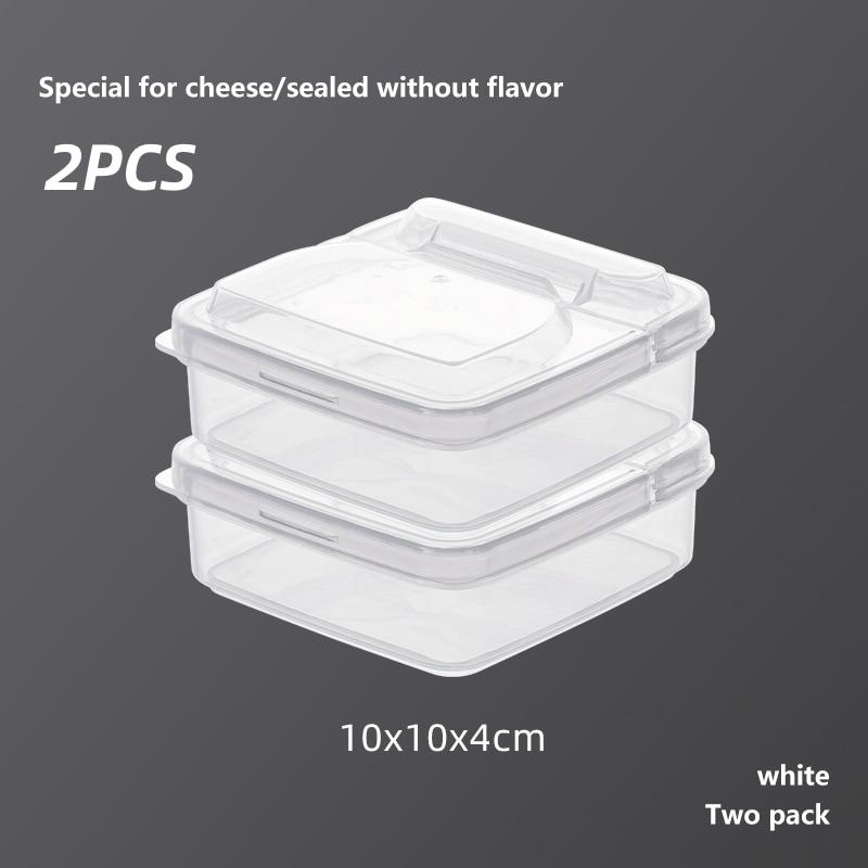 

2 шт. 10X10X4,5 см прозрачный ящик для хранения масла сыра портативный холодильник фрукты овощи свежий кухонный ящик для хранения