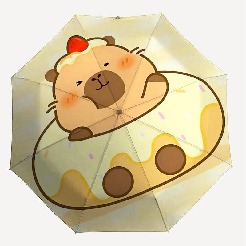 1PC Bear Donut Umbrella-8-Rib Reinforced, Automatic Open, Lightweight & Durable, Cute Fashion Accessory for Outdoor-Y0373