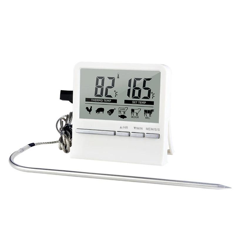 Digital Kitchen BarbecueThermometer BBQ Meat Oven Alarm Timer Temperature Measurement (with Probe) Cooking Baking Measuring Tool
