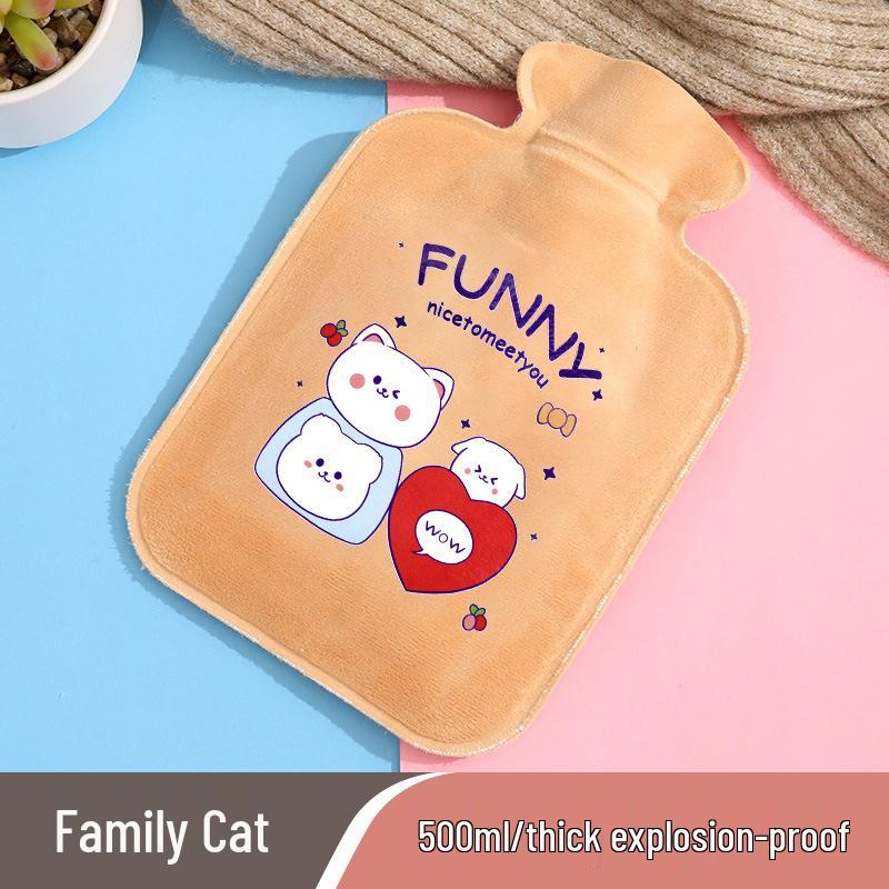 Cute Cartoon Plush Hot Water Bag: Explosion-Proof Hand & Foot Warmer for Dormitory Use