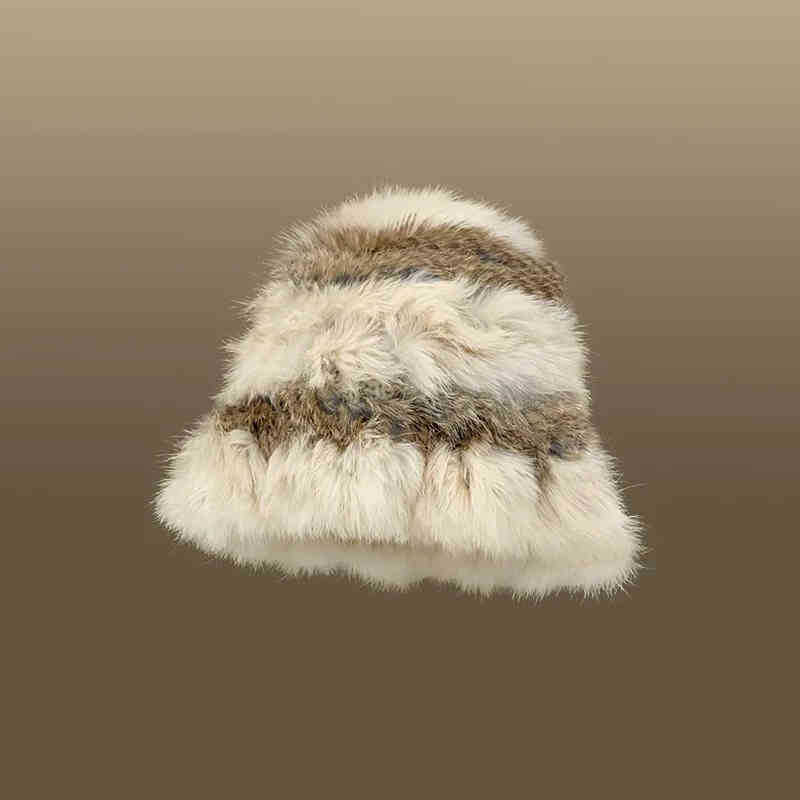 Women S Winter Warm Earmuff Knitted Hat Korean Style Rabbit Hair Blend