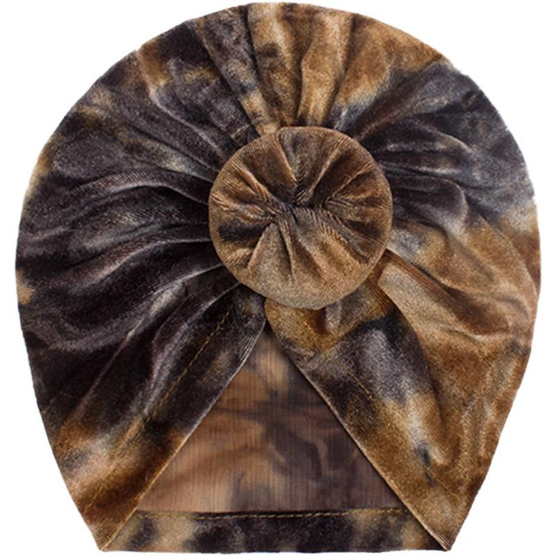 Autumn New Baby Golden Velvet Donut Hat, Children's Creative Tie-dye Pullover Hat, Baby Hat