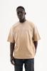 Machinist Men's Oversized T-shirt with a Gradient and Distressed Effect – Dark Beige S