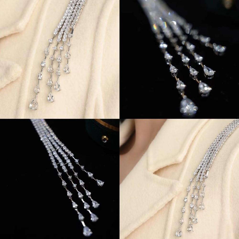 Elegant Long Tassel Brooch Light Luxury Shoulder Flash Suit Accessories