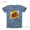 Sunflower Bee Illustration T Shirt Vintage Washed Soft Comfortable Designer Clothes Top For Everyday Wear Versatile Graphic