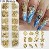 New Nail Art 12-panel Jewelry Summer Ocean Coconut Tree Pineapple Starfish Metal Jewelry