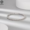 Rinntin Glänzendes Tennisarmband 925er Silber Birnenschliff 2*4mm Zirkonia Bazel-Fassung Luxuriöse Hochzeits-Kettenarmband Schmuck SB154