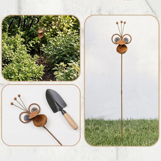Outdoor Plant Display Stand Big Mouth Bird Garden Stake, Rusty Metal Decorative Potted Yard Art for Patio, Lawn, Courtyard, Decor Weather-resistant