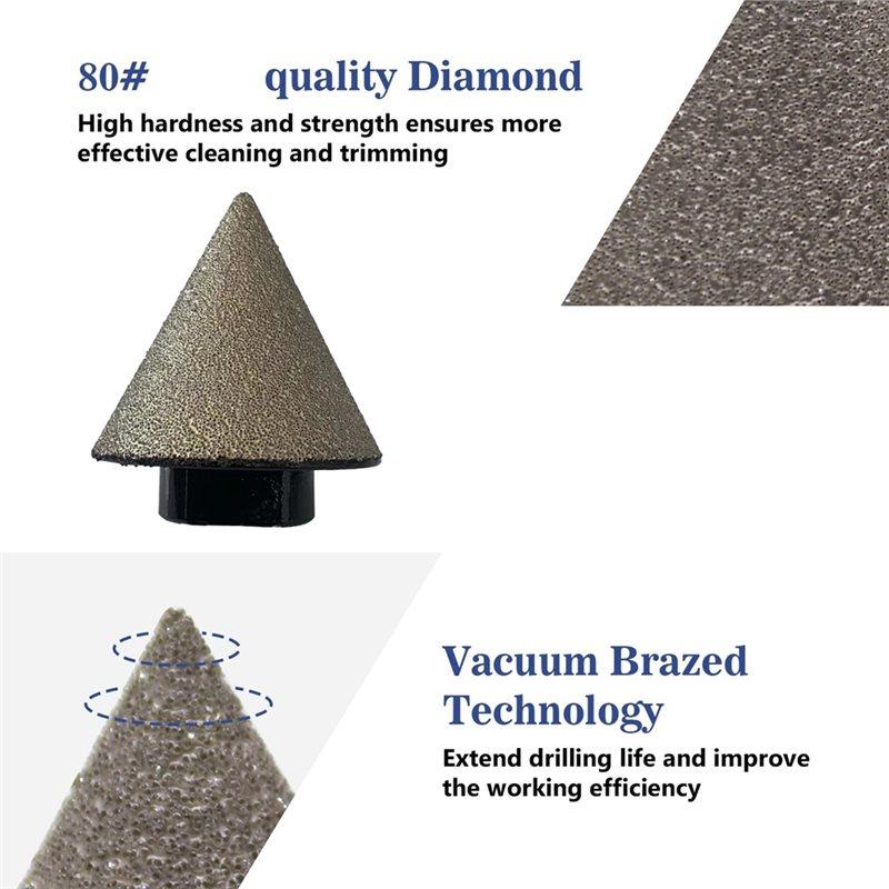 ABBP-Cone Grinding Tool For Tile, Chamfering Drill Bit 50Mm, Whetstone Cone Chamfering Reamer For Porcelain, Marble