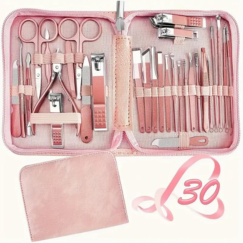 Cross-border Nail Set of 30 Pieces, Stainless Steel Art Tools, Professional S for Manicure 5cm*15m розовый
