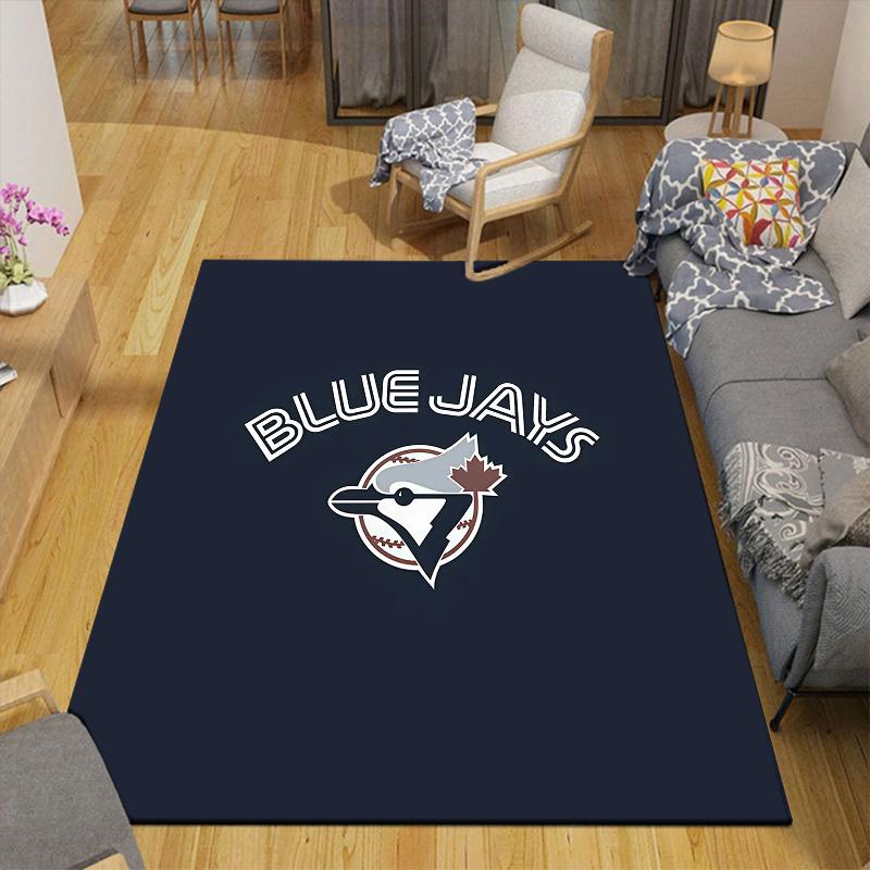 Tappeto Quadrato a Fantasia Flanella Toronto Blue Jays, Tappeto da Area, Tappeto per Soggiorno Camera da Letto Divano Sala Giochi Decorazione, Tappetino Antiscivolo
