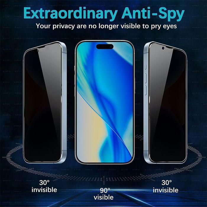 4 Verres Trempés Anti-Espion pour iPhone 17 Pro Max - BOOLING - Protection d'écran Anti-Rayures