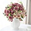 1/3pcs Artificial Flowers Wedding Party Home Bedroom Table Decoration Bridal Bouquet Yard Garden Fake Silk Peony Hydrangeas Vase