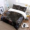 3Pcs Luxury Gold Trim Marble Bedding Set, Brown Grey Fluid Art Print Duvet Cover Set, Single Double King Queen, Gift