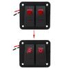 Rocker Switch Panel 2 Gang On Off Pre Wired Red LED 12V 24V 20A 10A with Marine Vehicle Labels