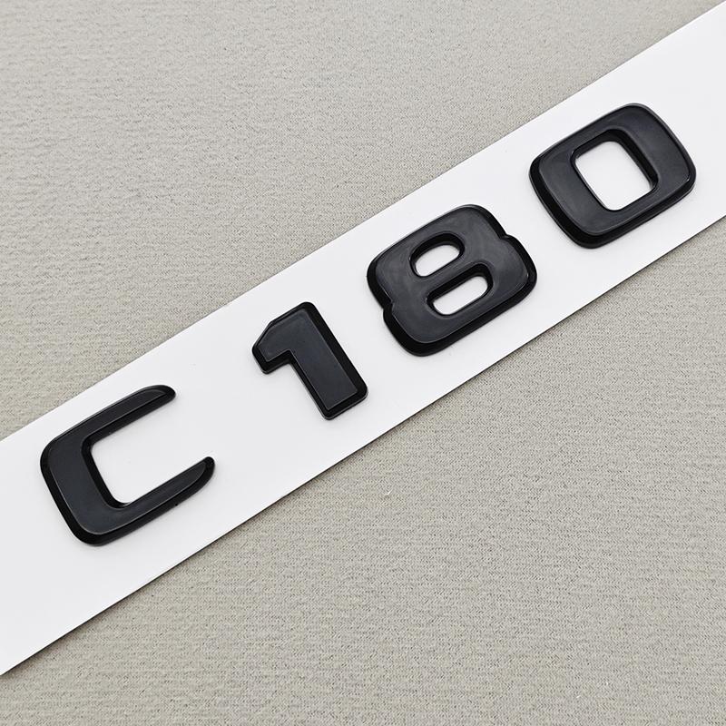 3D ABS Black A180 A200 A250 C180 C200 Logo Letters Car Rear Trunk Badge Sticker For Mercedes Benz W177 W176 V177 W206 W204 S205