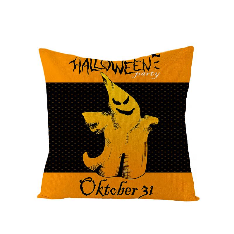 New Home Furnishings Halloween Polyester Pillow Case Home Pumpkin Ghost Fire Cushion Waist Pillow Case