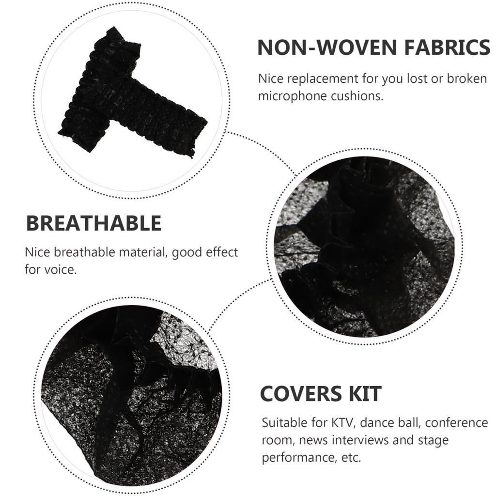 ibasenice Disposable Nonwoven Microphone Covers, Pack of 200, Microphone Protectors for Karaoke, Noise Reduction, Splash Protection, Windproof,
