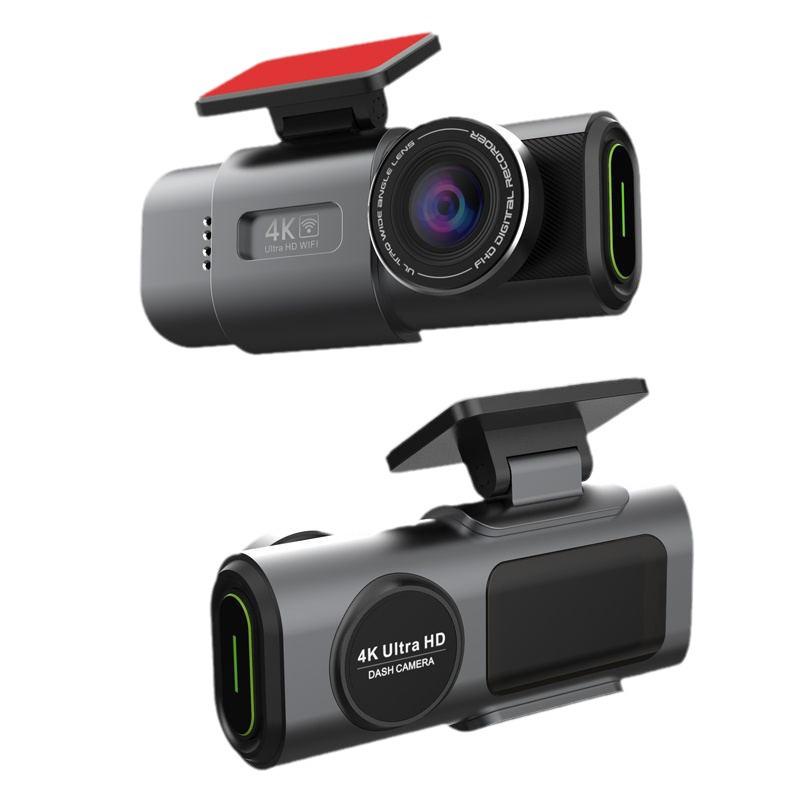 4K Dash Cam with Night Vision, Wireless Phone Connection, Front/Rear Dual Camera, and Reversing Image Monitoring.