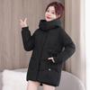 Korean version of cotton clothes women's medium and long 2025 winter new warm thickened hooded cotton-padded clothes loose and thin casual jacket
