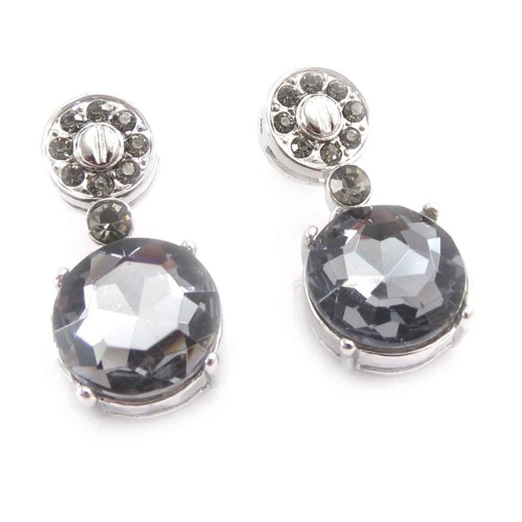 Les Trésors De Lily [J8124] - Gray 'Sissi' Designer Earrings
