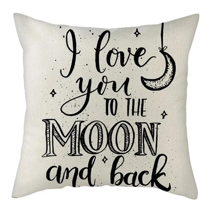 Black, White, Red, Romantic Words Double-Sided Printed Pillow Cover Short Plush Suitable Living Rooms Sofas Throw Cushion Cover
