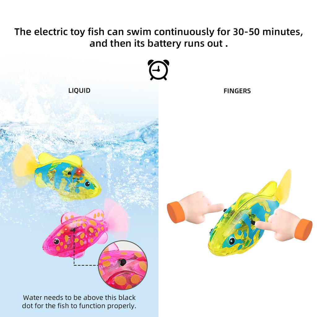 Jucărie Electrică cu Pește Luminos cu Inducție pentru Baby Shower, Pește Electronic Simulat pentru Înot Luminos