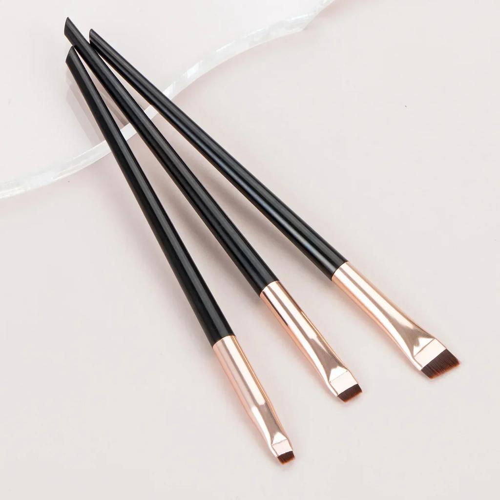 3 teile/satz Klinge Eyeliner Pinsel Augenbraue Pinsel Tragbare Flache Fein Eye Liner Stirn Kontur Make-Up Pinsel Kosmetische Schönheit Make-Up-Tool