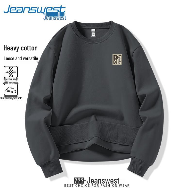 

Jeanswest Men s 2025 Spring Heavy Cotton Crewneck Sweatshirt M