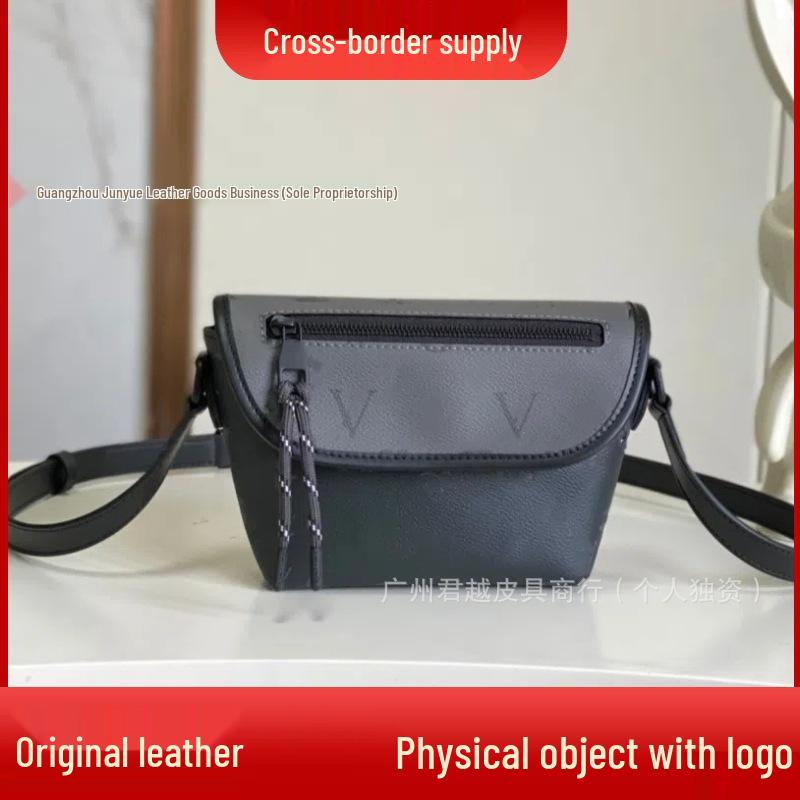 

Men s Genuine Leather Classic Logo Crossbody Messenger Bag