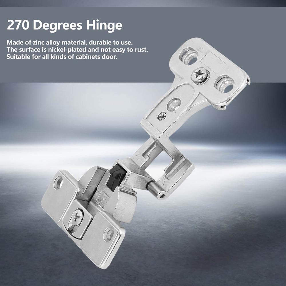 Zinková slitina 270stupňový nábytkový pant s pokoveným povrchem, pohyblivý, plně otevíratelný, s velkým úhlem, plně krycí, 3/4, 35mm pantová miska