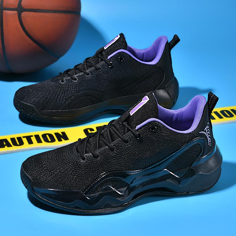 

2025 high-top basketball shoes men s actual combat boots on cement floor for teenagers, junior high school students and older children s sports shoes 45 чёрный