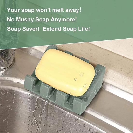Seifenhalter, praktisch, rutschfest, leicht zugänglich, Seifenschale, Seifenschale, Aufbewahrungsregal für Küchenschwämme, Seifenkiste für Duschräume