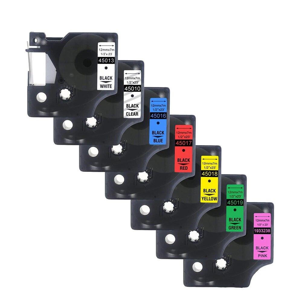 3pcs/lot Labels Compatible Dymo D1 12mm Tapes 45010 45013 40913 Ribbon Cassette for Dymo Label Manager LM 160 280 Label Maker