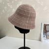 Autumn and Winter Wool Basin Hat Warm Soft Waxy Rabbit Hair Wool Blend Bucket Hat Ladies Striped Water