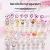 8-Piece Japanese & Korean Daisy Silicone Toe Separators for Nail Art