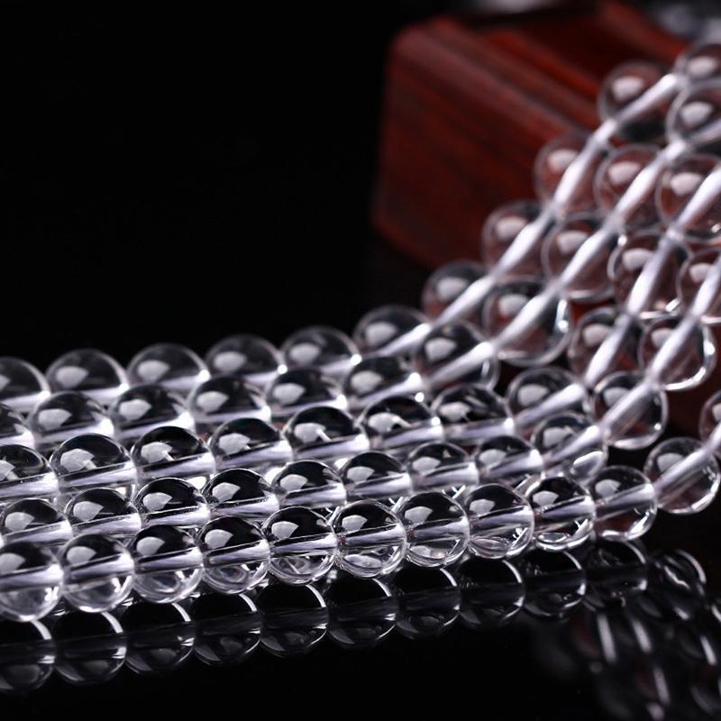 Bílý křišťálový kámen Distanční volné korálky Přírodní 4 6 8 10 12 mm Výroba šperků DIY Pro náhrdelník náramek Nový kulatý