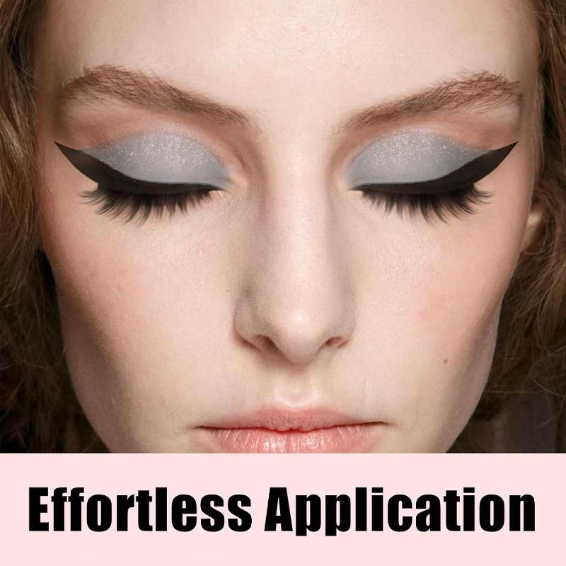 Samolepky na oční stíny a řasy, Líný oční stín náplast na řasy, 2 v 1 opakovaně použitelné samolepky na líčení očí samolepicí rychlé líčení