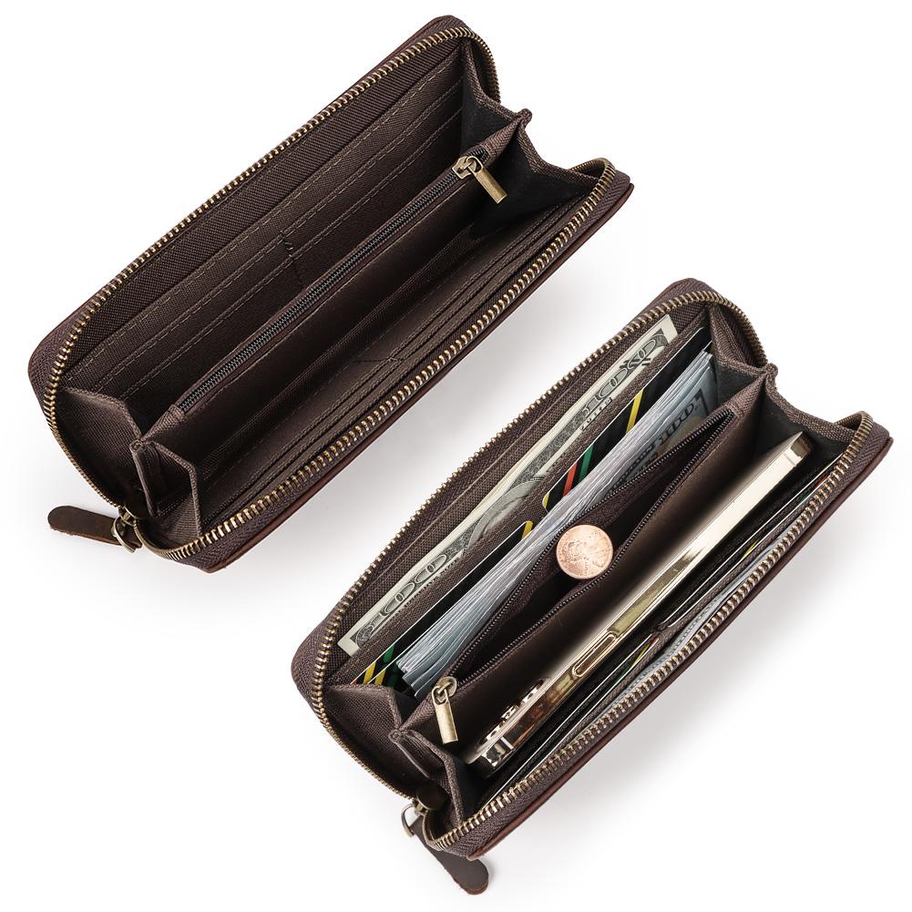 Humerpaul Pánská kožená peněženka Long Wallet Clutch Bag Taška na mobilní telefon