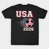 Herren Schwarzes T-Shirt mit Aufdruck Fußball-Weltmeisterschaft 2026 USA Nordamerika Fußball-Fans Unterstützer Geschenk Kein-Schnitt-Transferpapier Druck Baumwoll-T-Shirt
